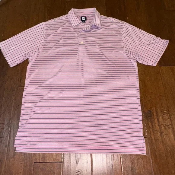 Men's Striped FootJoy Stretch Fabric Polo‎ Large. No Logos - Picture 2 of 7